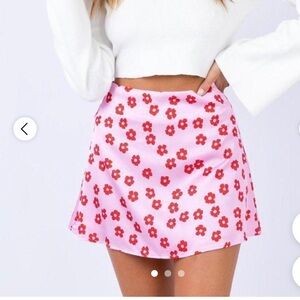 Princess Polly Floral Pink Skirt